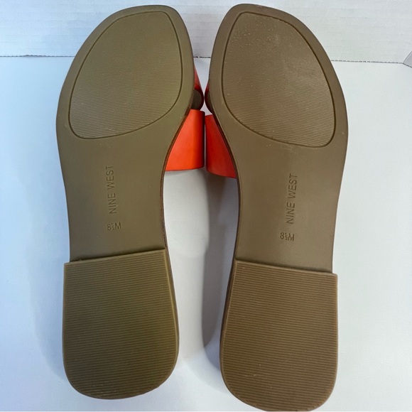NINE WEST WOMEN’S GRANDA SLIP ON SLIDE SANDALS ORANGE SIZE 8.5 - Picture 3 of 9